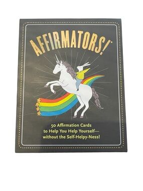 Knock Knock -Affirmators! Rainbow Unicorn Affirmation Cards - Black
